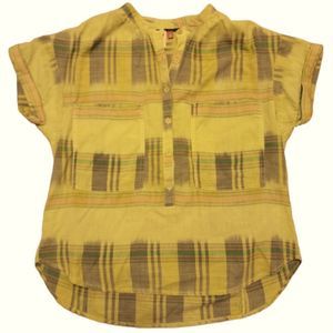 Anthropologie Pilcro Serena Surf Henley Plaid Shirt